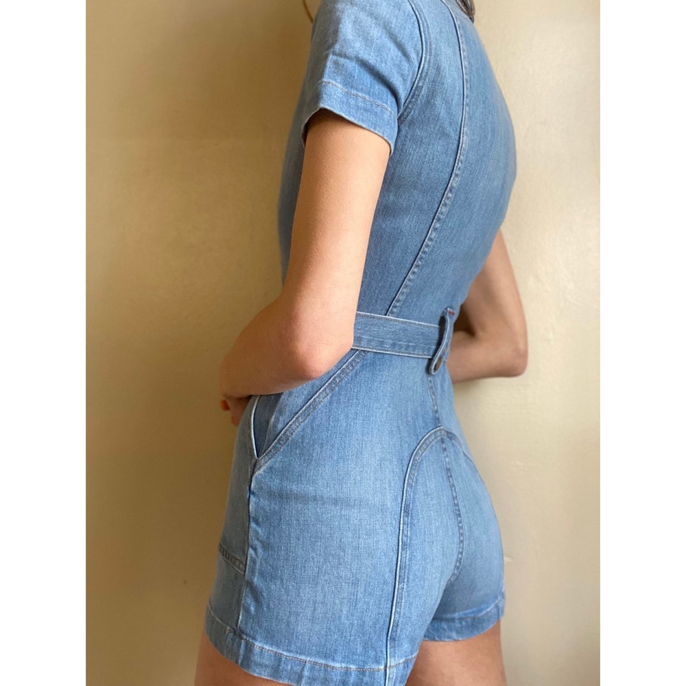 NWT Alice and Olivia denim romper - Picture 7 of 8